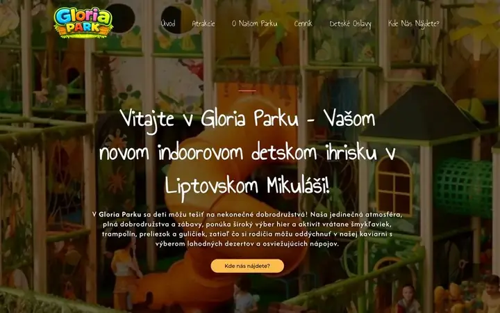 Ukážka webu gloriapark.sk