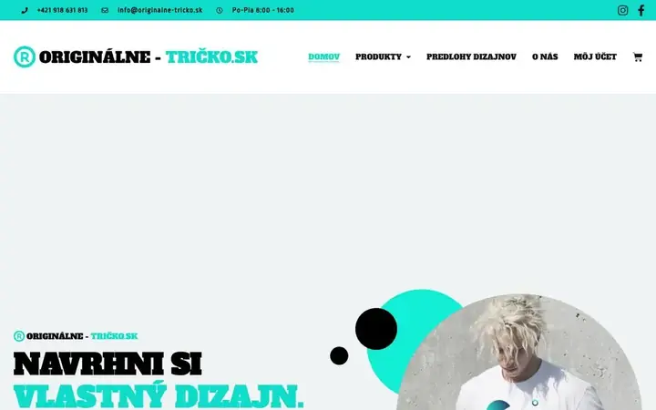 Ukážka webu originalne-tricko.sk